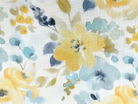 Musselin "Aquarellblumen"