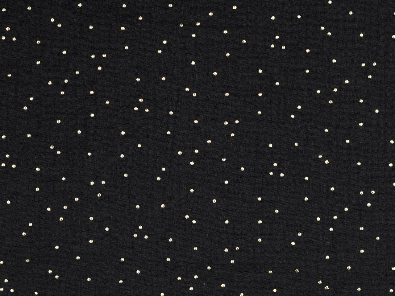 Musselin "Gold Dots" Schwarz
