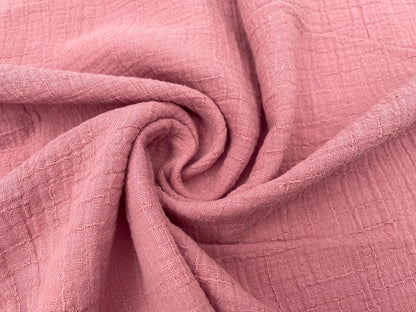 Musselin "Leinen Optik" Dusk Rose