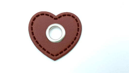 Ösen Patch Herz 0,8cm Cognac
