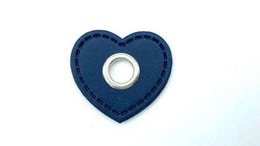 Ösen Patch Herz 0,8cm Dunkelblau