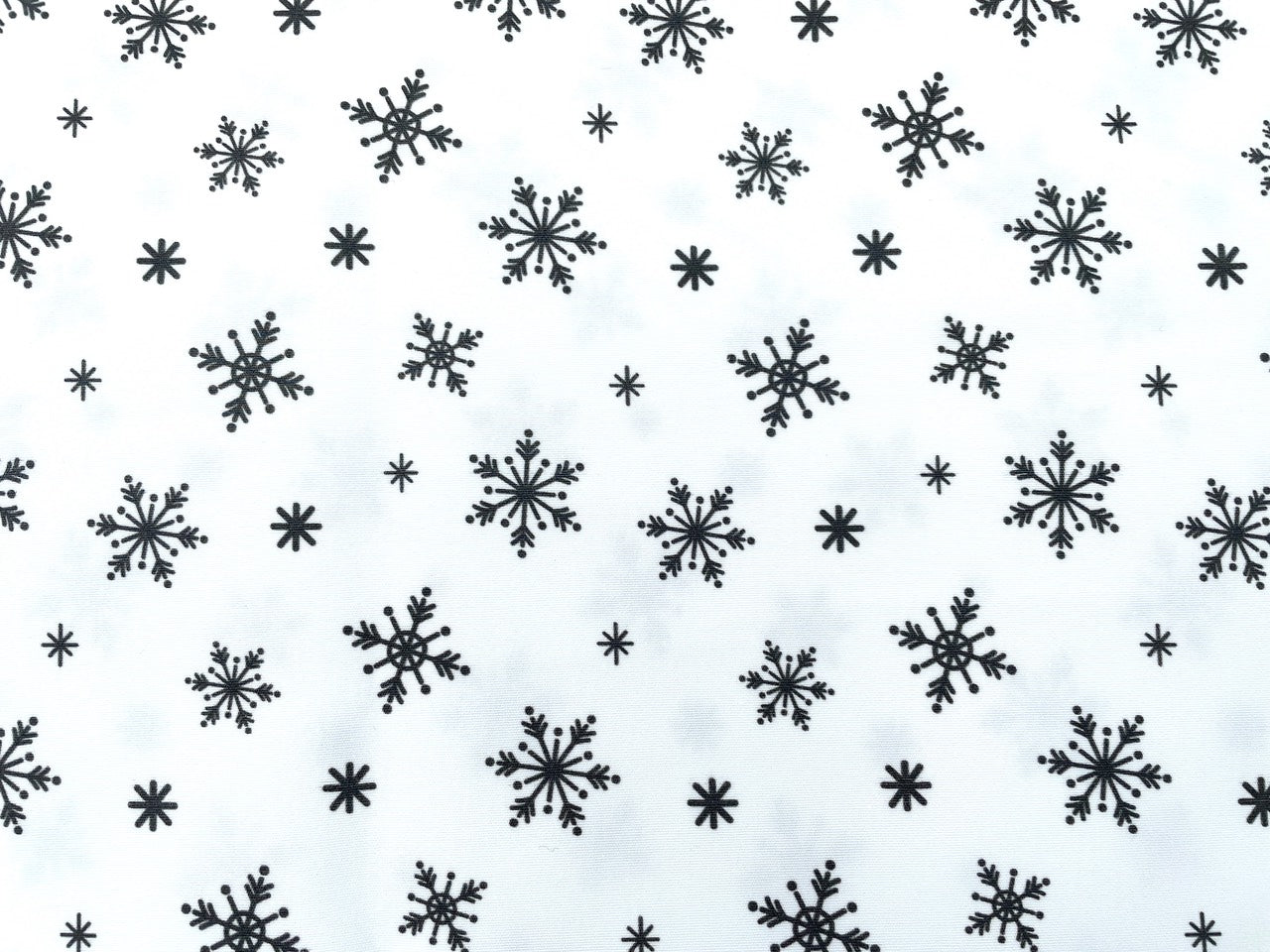 Premium Baumwolle "Schneeflocken" Reststück 55cm x 145cm