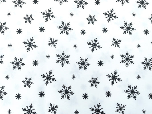 Premium Baumwolle "Schneeflocken" Reststück 55cm x 145cm