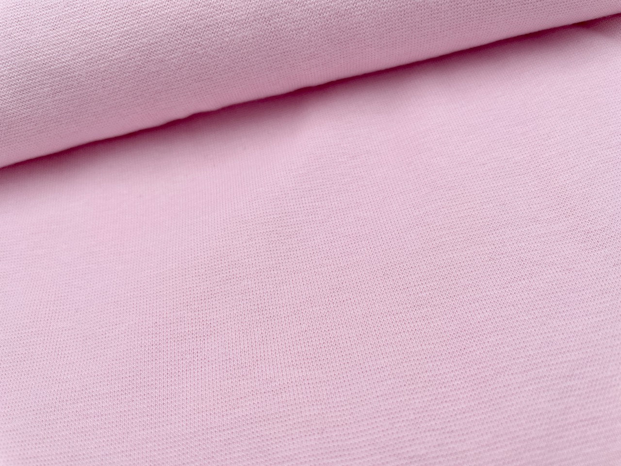Premium Bündchen Bio Baumwolle helles Rosa 490 Reststück 68cm x 35cm