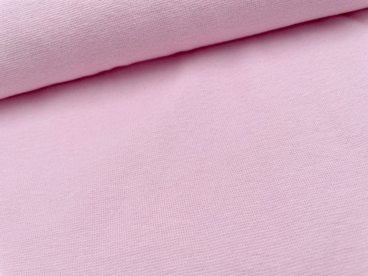 Premium Bündchen Bio Baumwolle helles Rosa 490 Reststück 68cm x 35cm