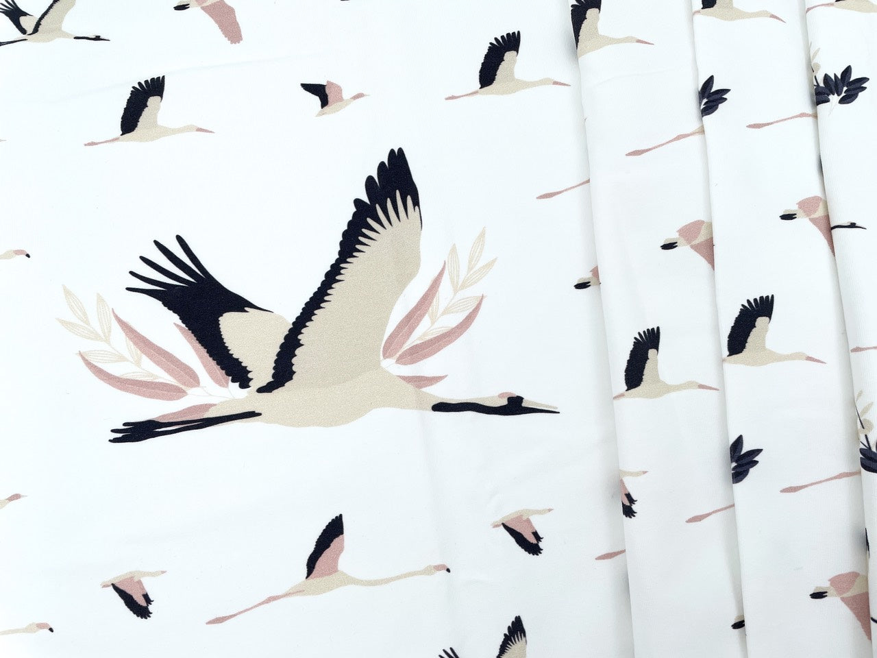 Premium French Terry Panel "Crane" 90cm x 150cm