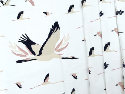 Premium French Terry Panel "Crane" 90cm x 150cm