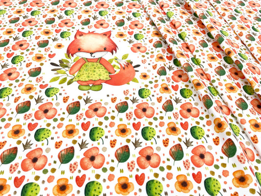 Premium Jersey Panel "Herbst Füchsin" 50cm x 160cm
