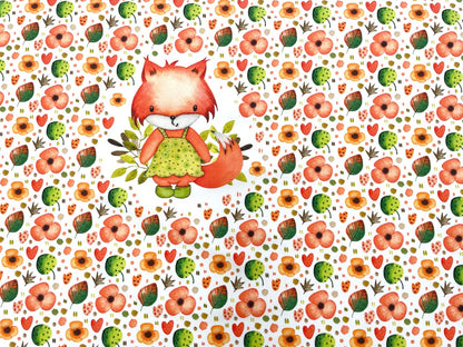Premium Jersey Panel "Herbst Füchsin" 50cm x 160cm