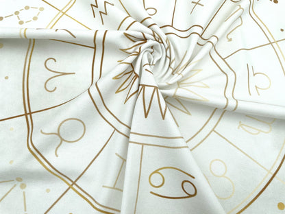 Premium Jersey Panel "Sonnenuhr" Vintage Beige 95cm x 160cm