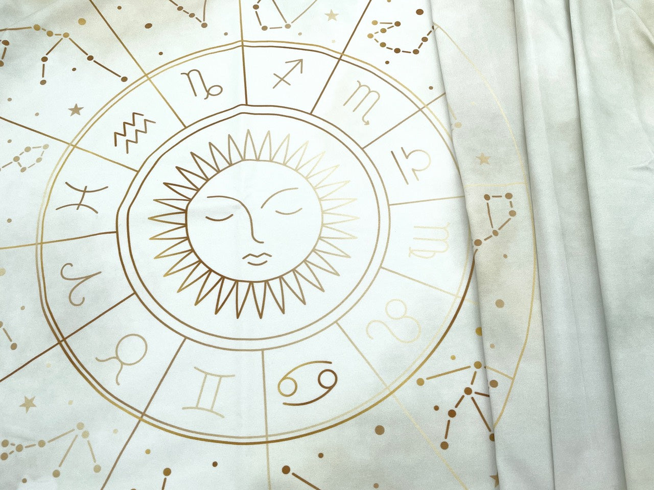 Premium Jersey Panel "Sonnenuhr" Vintage Beige 95cm x 160cm