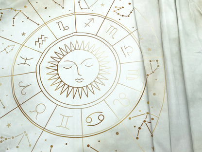 Premium Jersey Panel "Sonnenuhr" Vintage Beige 95cm x 160cm