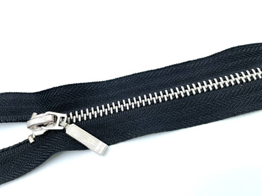 Messing Reißverschluss 70cm Schwarz