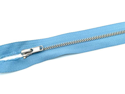 Metall Reißverschluss 60cm Hellblau