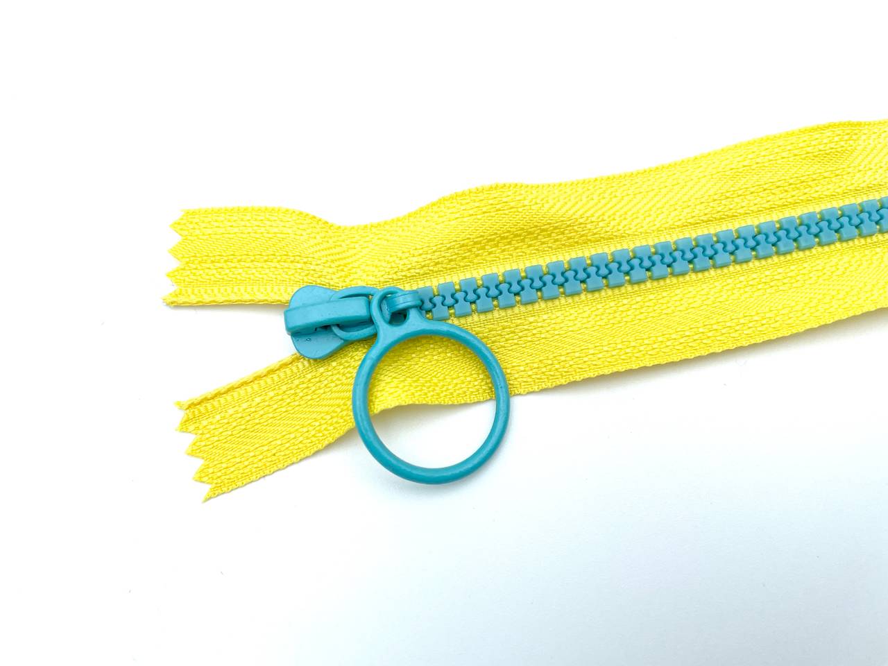 Reißverschluss mit Ringzipper 25cm Gelb Blau