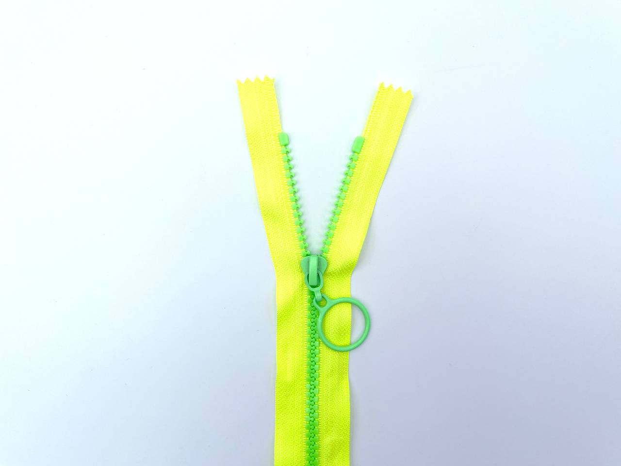 Reißverschluss mit Ringzipper 25cm Neongelb Neongrün