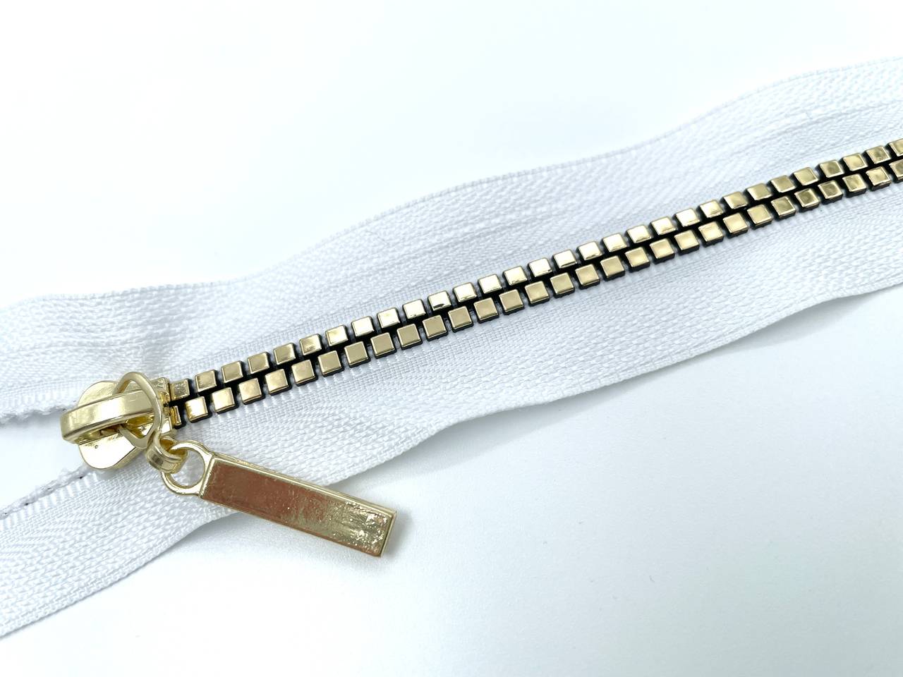 Jacken Reißverschluss 70cm Weiß Gold