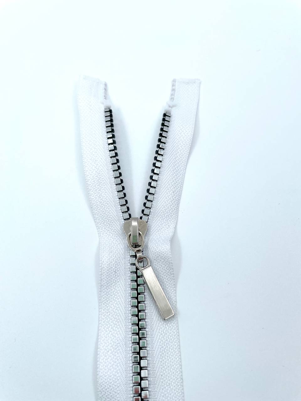 Jacken Reißverschluss 70cm Weiß Silber