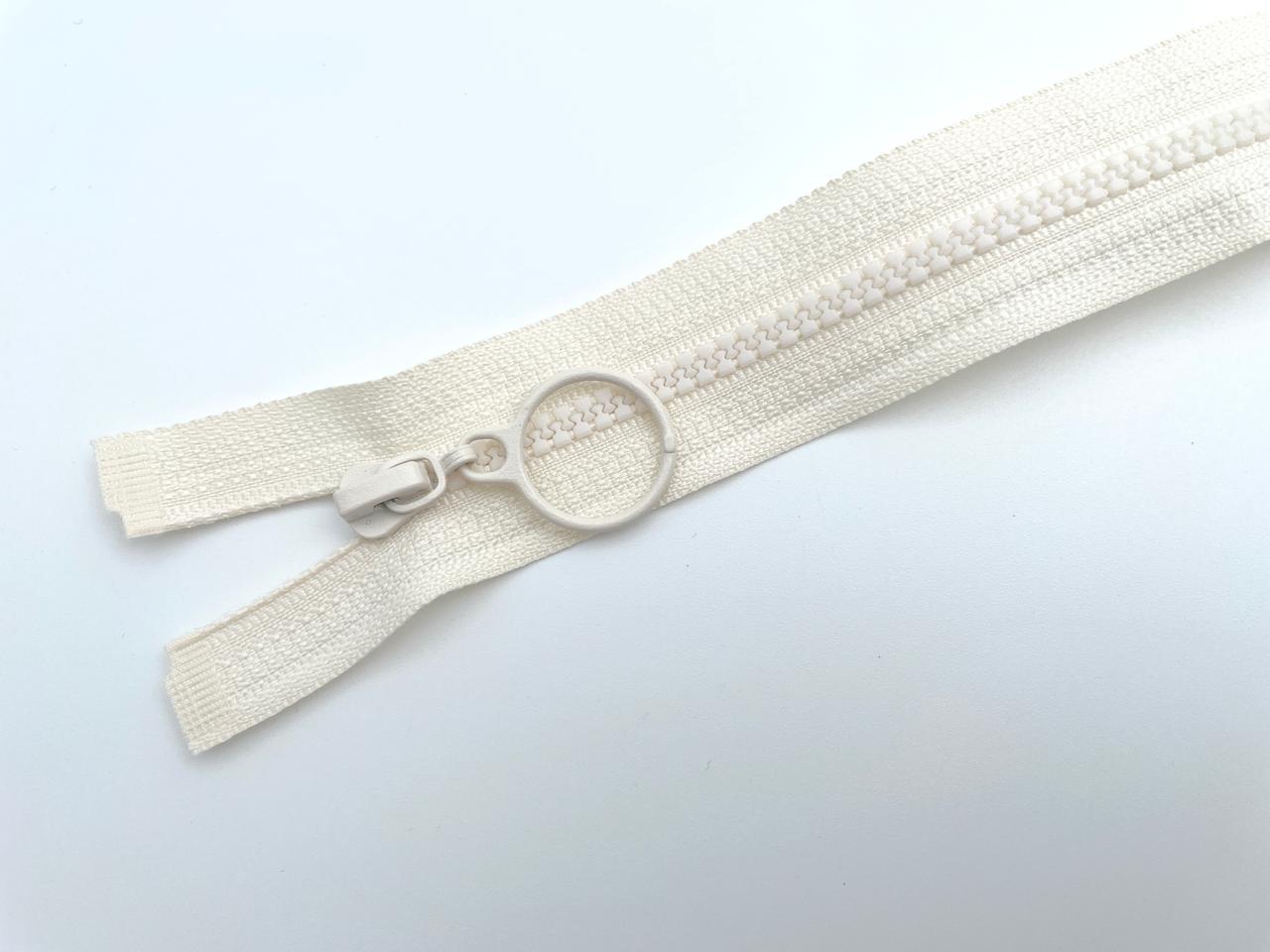 Jacken Reißverschluss mit Ringzipper 70cm Creme Weiß