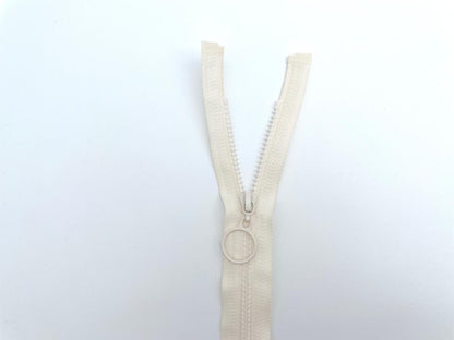 Jacken Reißverschluss mit Ringzipper 70cm Creme Weiß