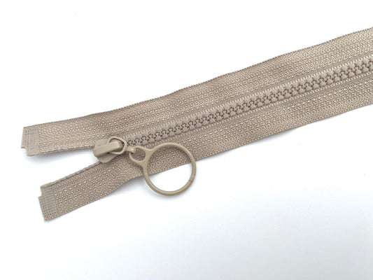 Jacken Reißverschluss mit Ringzipper 50cm Hellbraun
