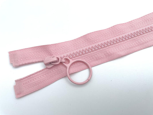 Jacken Reißverschluss mit Ringzipper 50cm Rosa