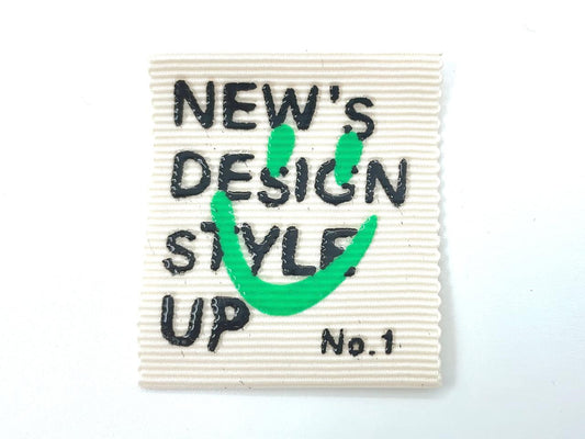 Rubber Label "Style Up" Creme Weiß