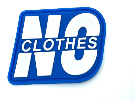 Rubber Patch "No Clothes" Blau