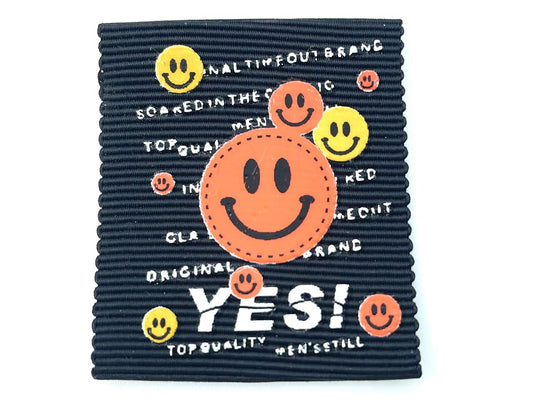 Rubber Label "Yes!" Schwarz