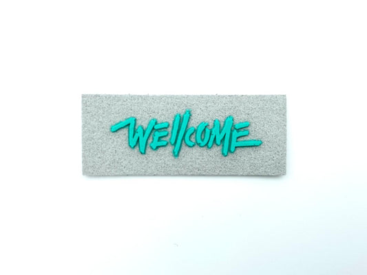 Label "Wellcome" Hellgrau Mint