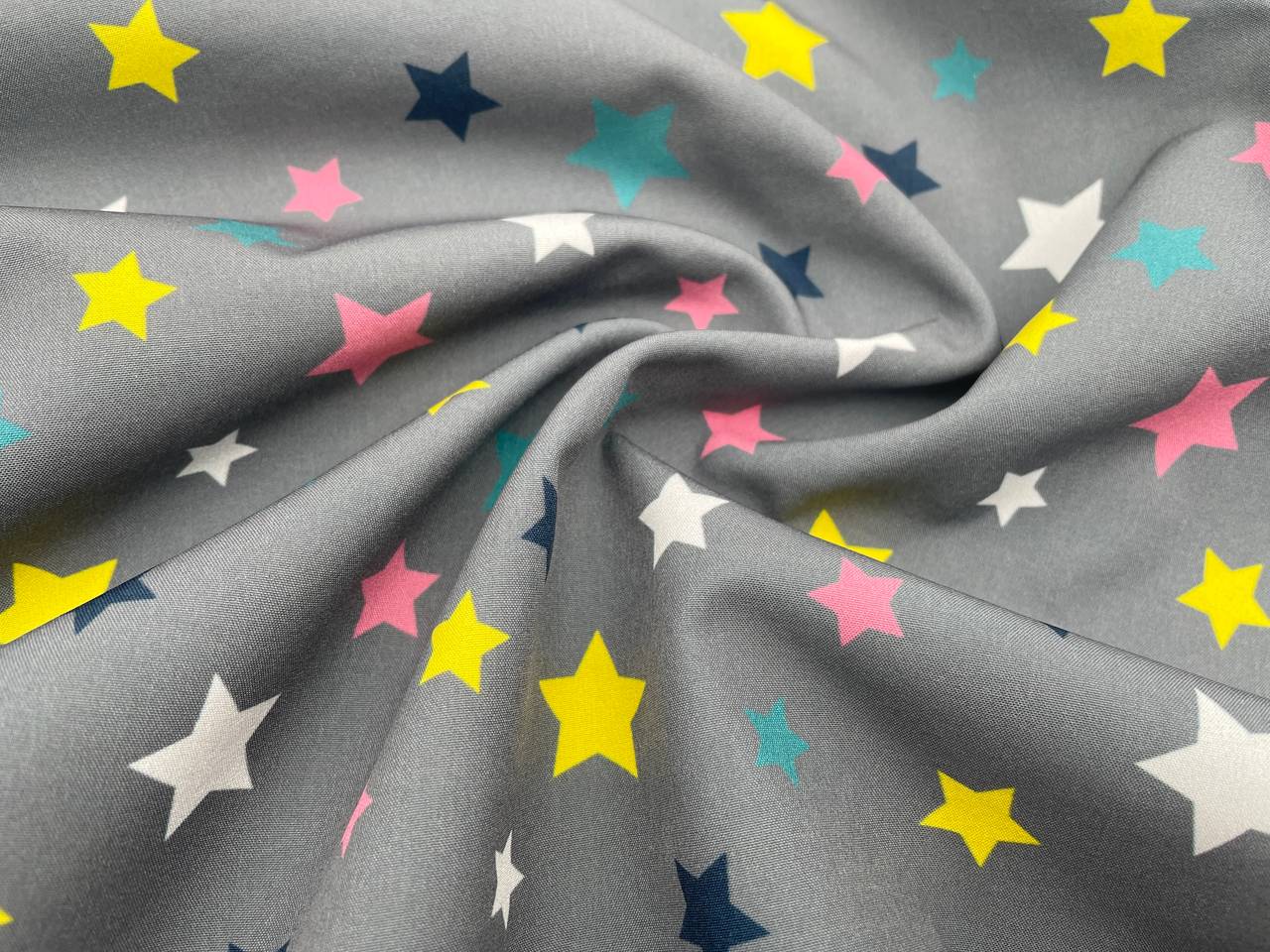 Softshell "Bunte Sterne" Reststück 60 cm x 140cm