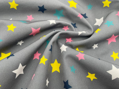 Softshell "Bunte Sterne" Reststück 60 cm x 140cm