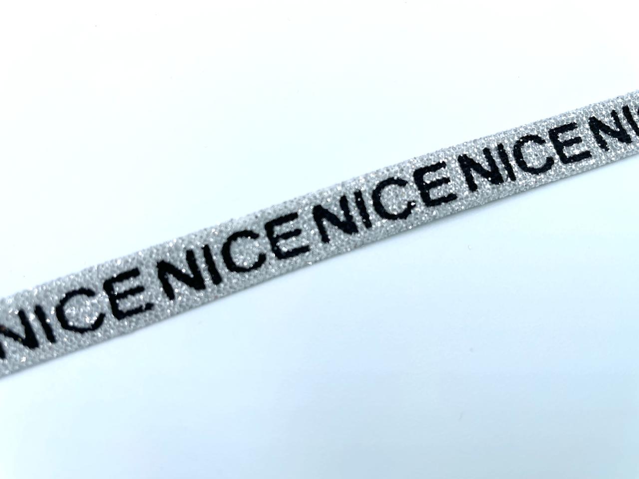 Statement Glitzer Webband "Nice" Silber