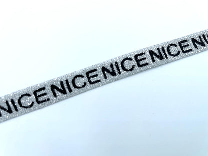 Statement Glitzer Webband "Nice" Silber
