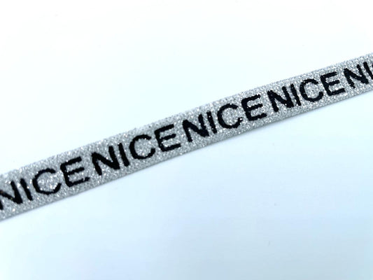 Statement Glitzer Webband "Nice" Silber