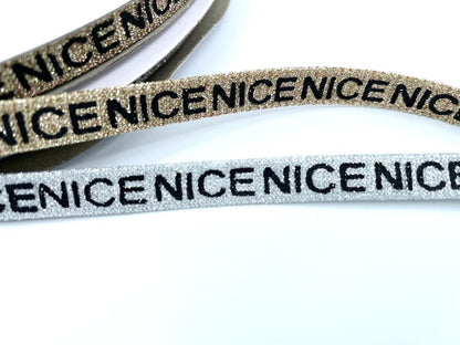 Statement Glitzer Webband "Nice" Silber