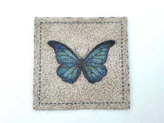 Vintage Kunstleder Label "Schmetterling"