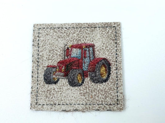 Vintage Kunstleder Label "Trecker"