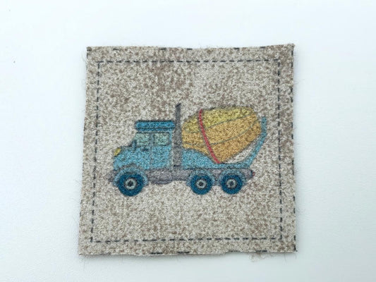 Vintage Kunstleder Label "Zementmischer"