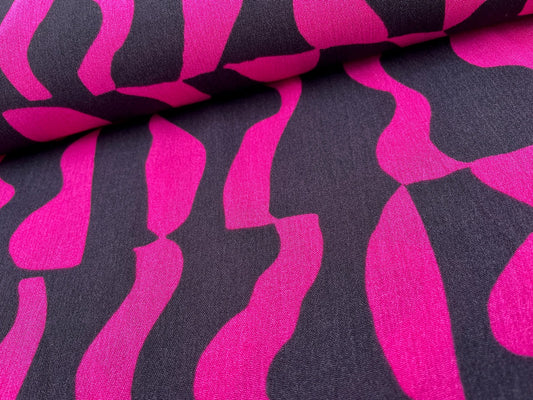 Viskose "Borken Crepe" Yoryu Pink / Marine