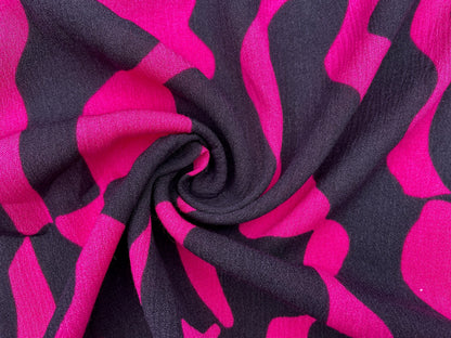 Viskose "Borken Crepe" Yoryu Pink / Marine