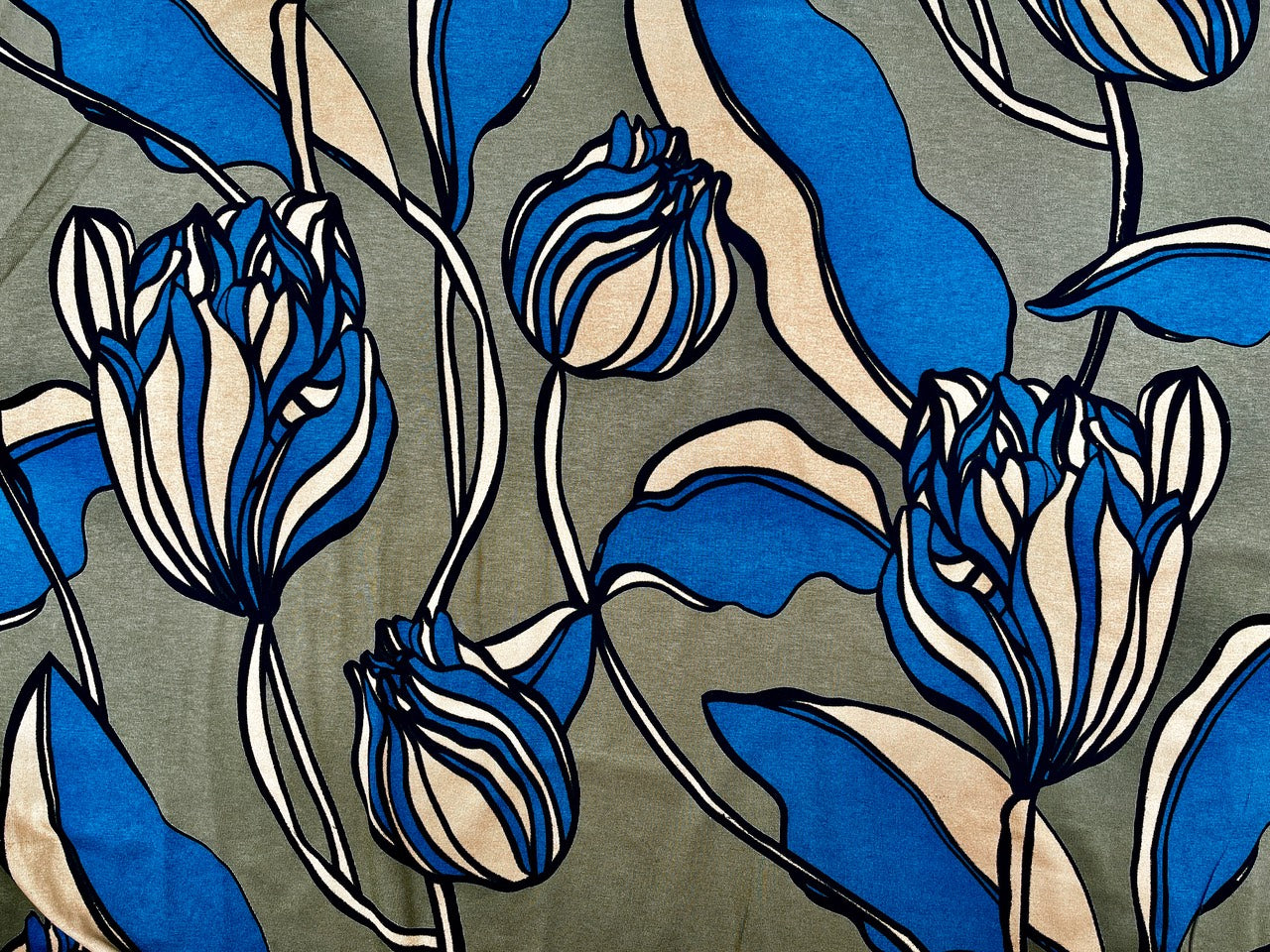 Viskose Jersey "Blue Flower" 