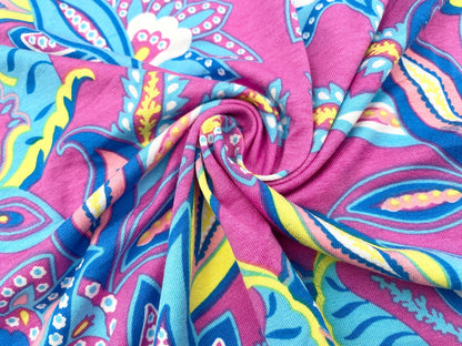 Viskose Jersey "Paisley" Pink
