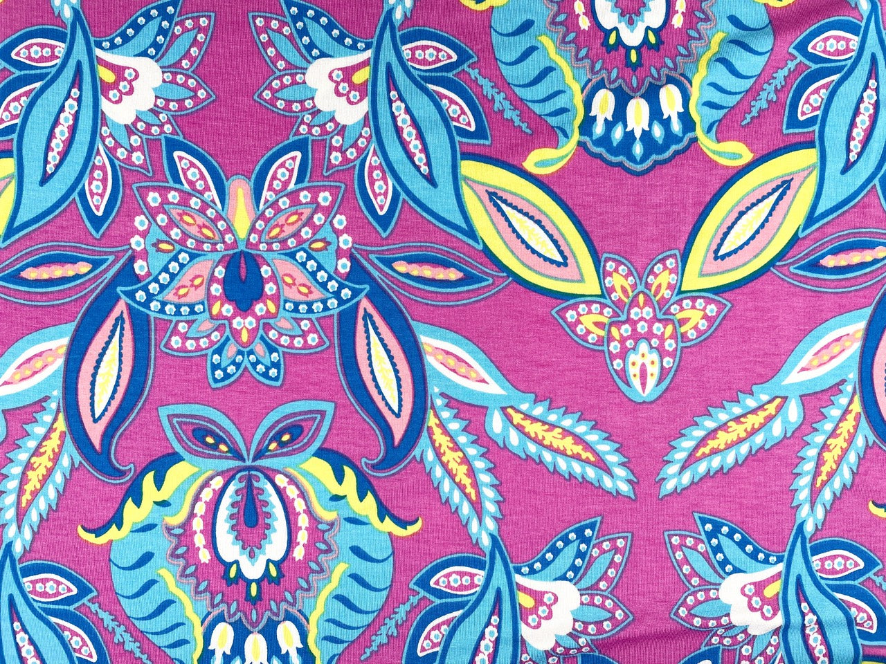 Viskose Jersey "Paisley" Pink