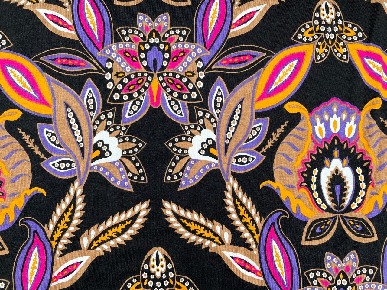 Viskose Jersey "Paisley" Schwarz