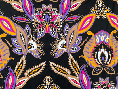 Viskose Jersey "Paisley" Schwarz