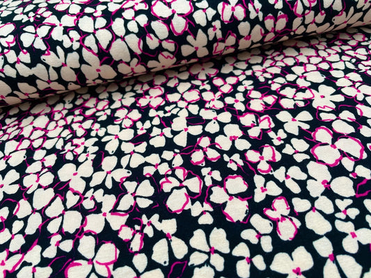Viskose Jersey "Pink Flowers"
