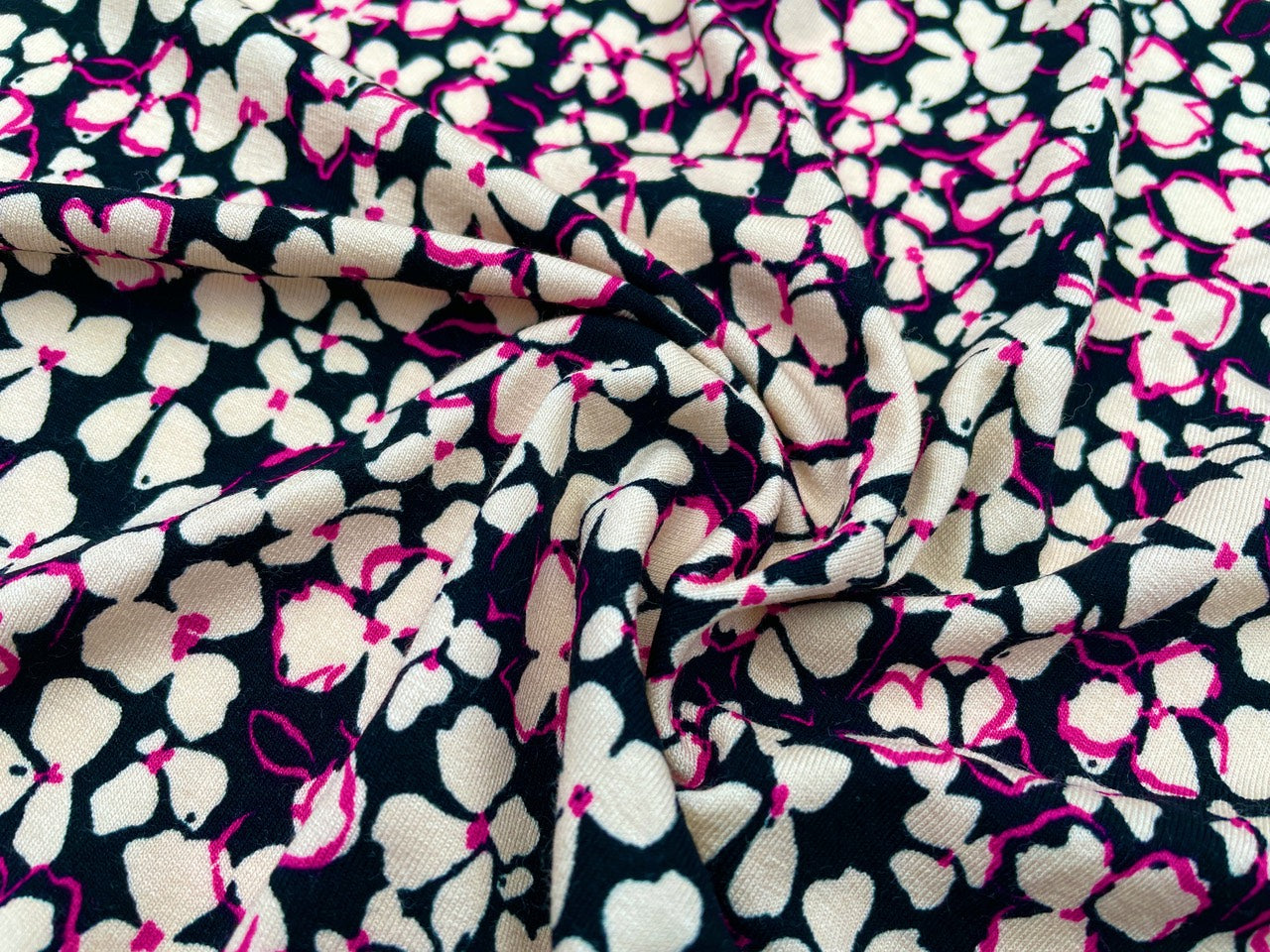 Viskose Jersey "Pink Flowers"