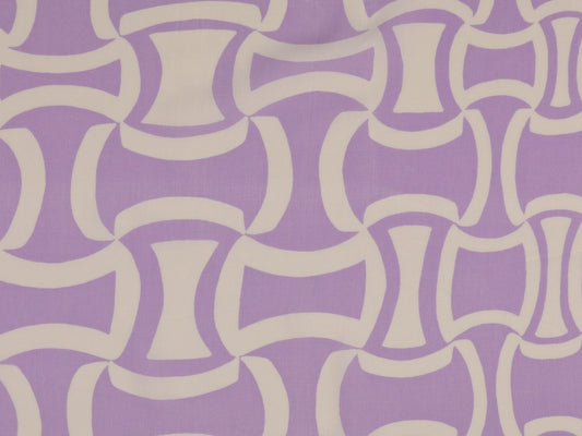Viskose Popeline Frau Maerz "Geometrisches Muster" Flieder Reststück 125cm x 145cm