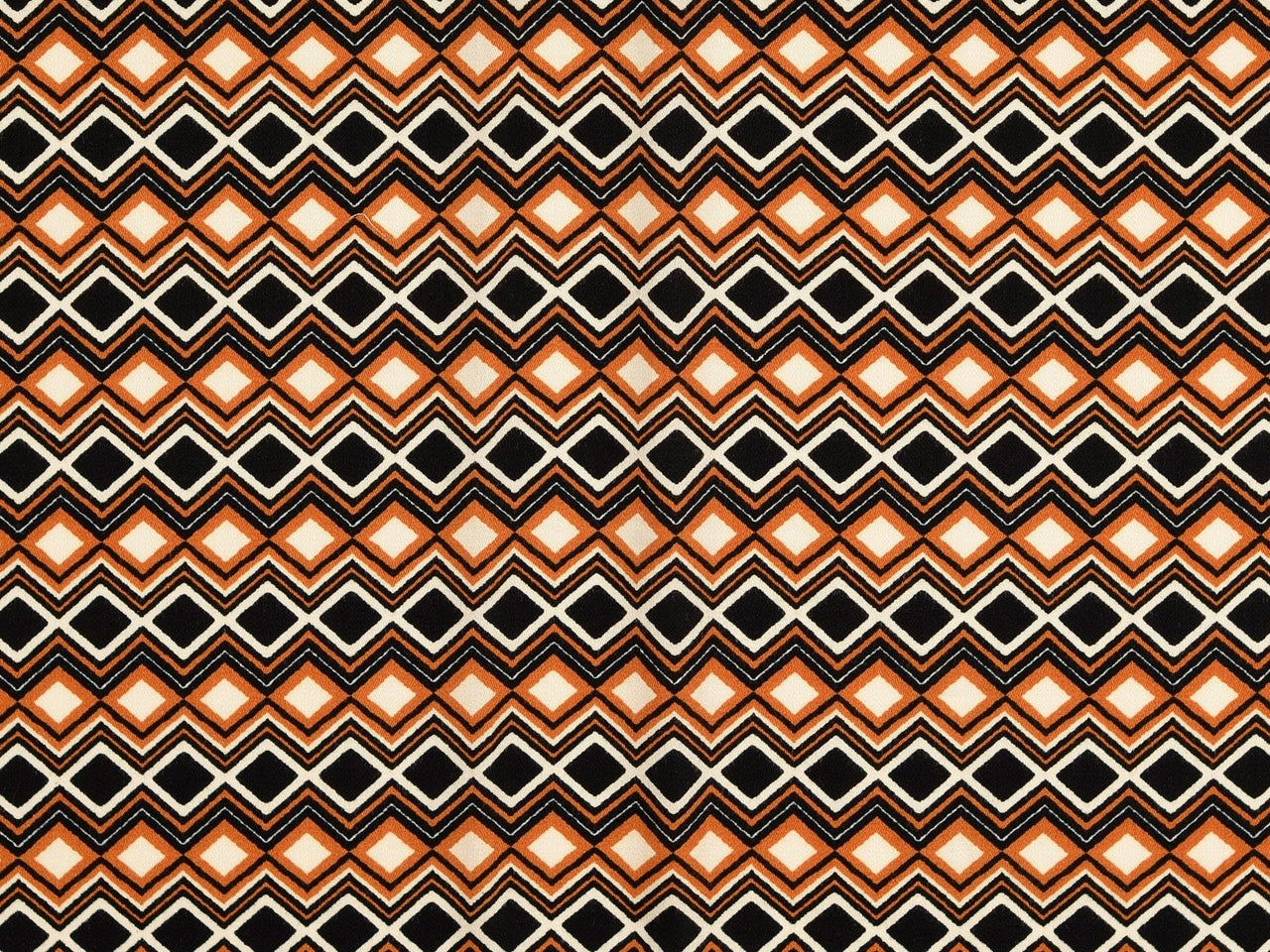 Viskose Satin "Geometric" Kupfer / Schwarz